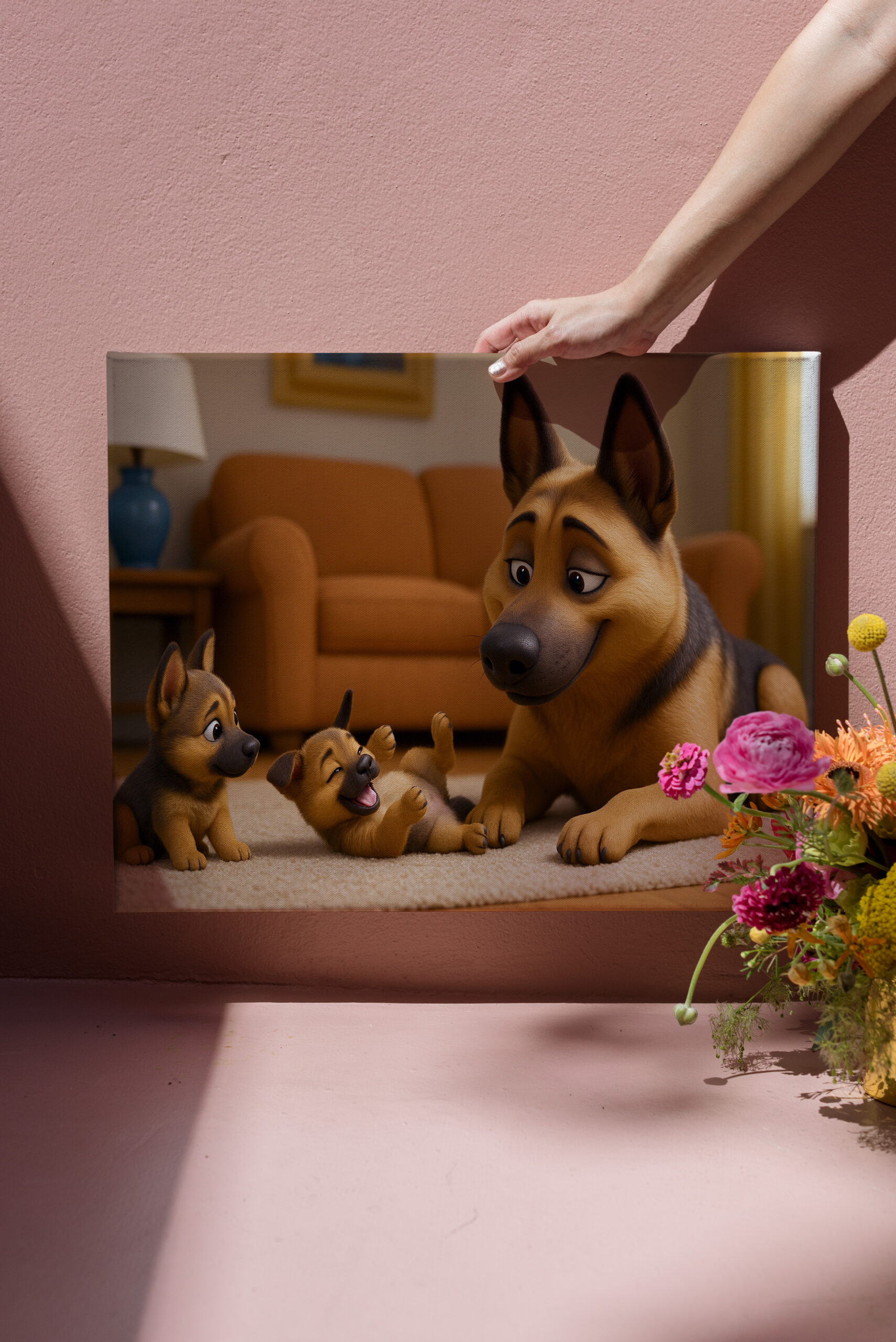 raxxa Canva: Schäferhund mit seinen Welpen in der Wohnung - Image 2