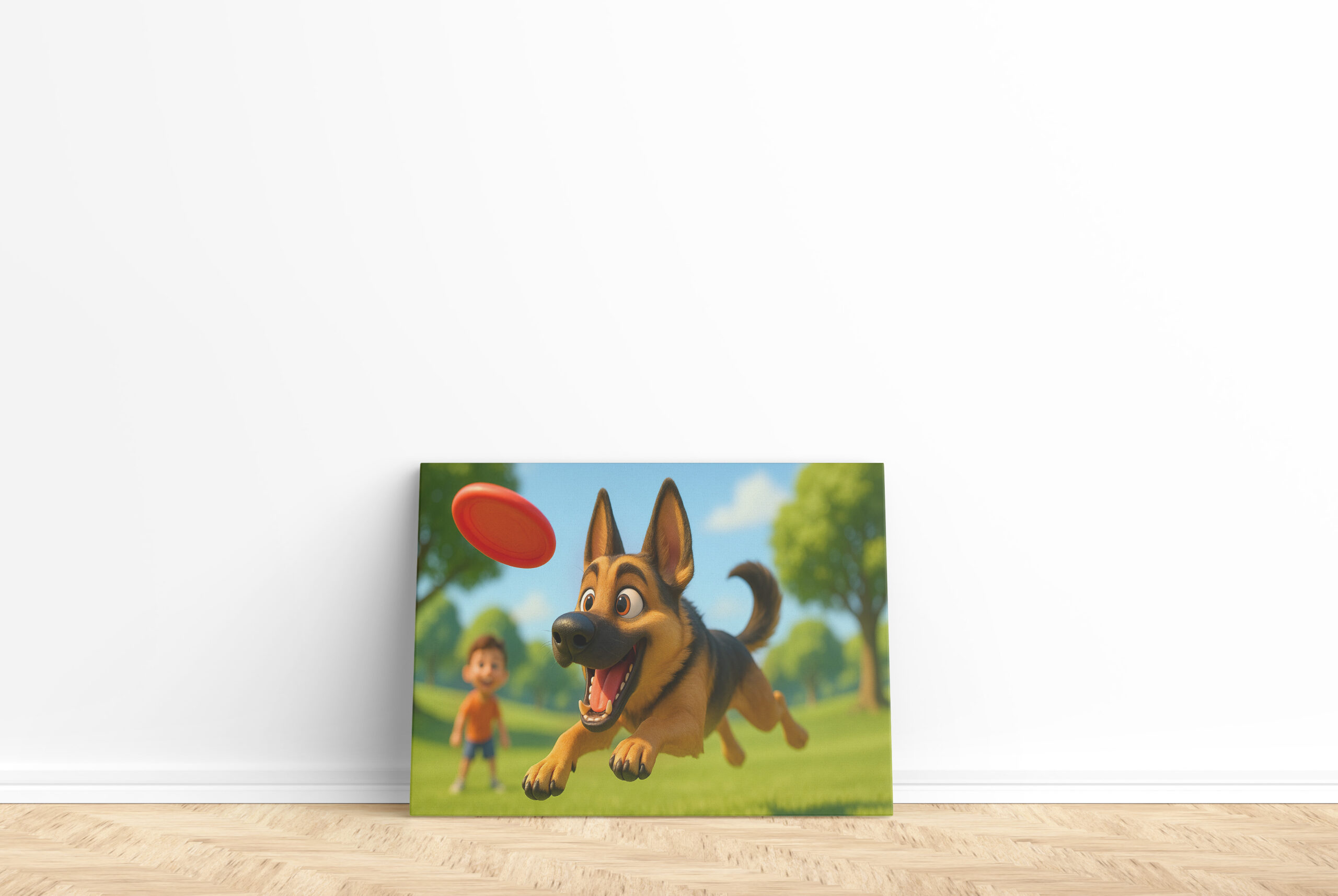 raxxa Canva: Schäferhund beim Frisbee fangen - immagine 2
