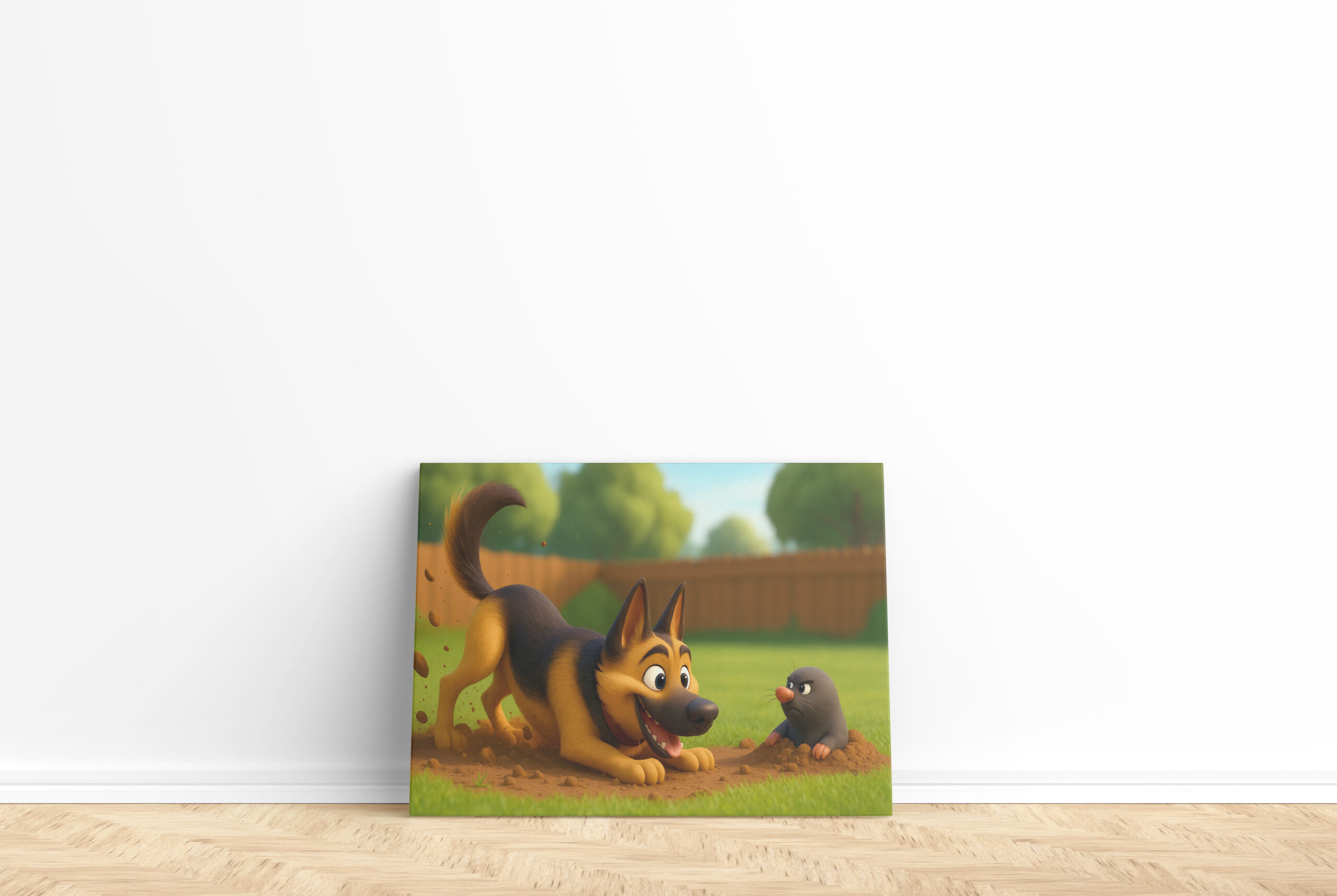 raxxa Canva: Schäferhund und genervter Maulwurf – Image 2