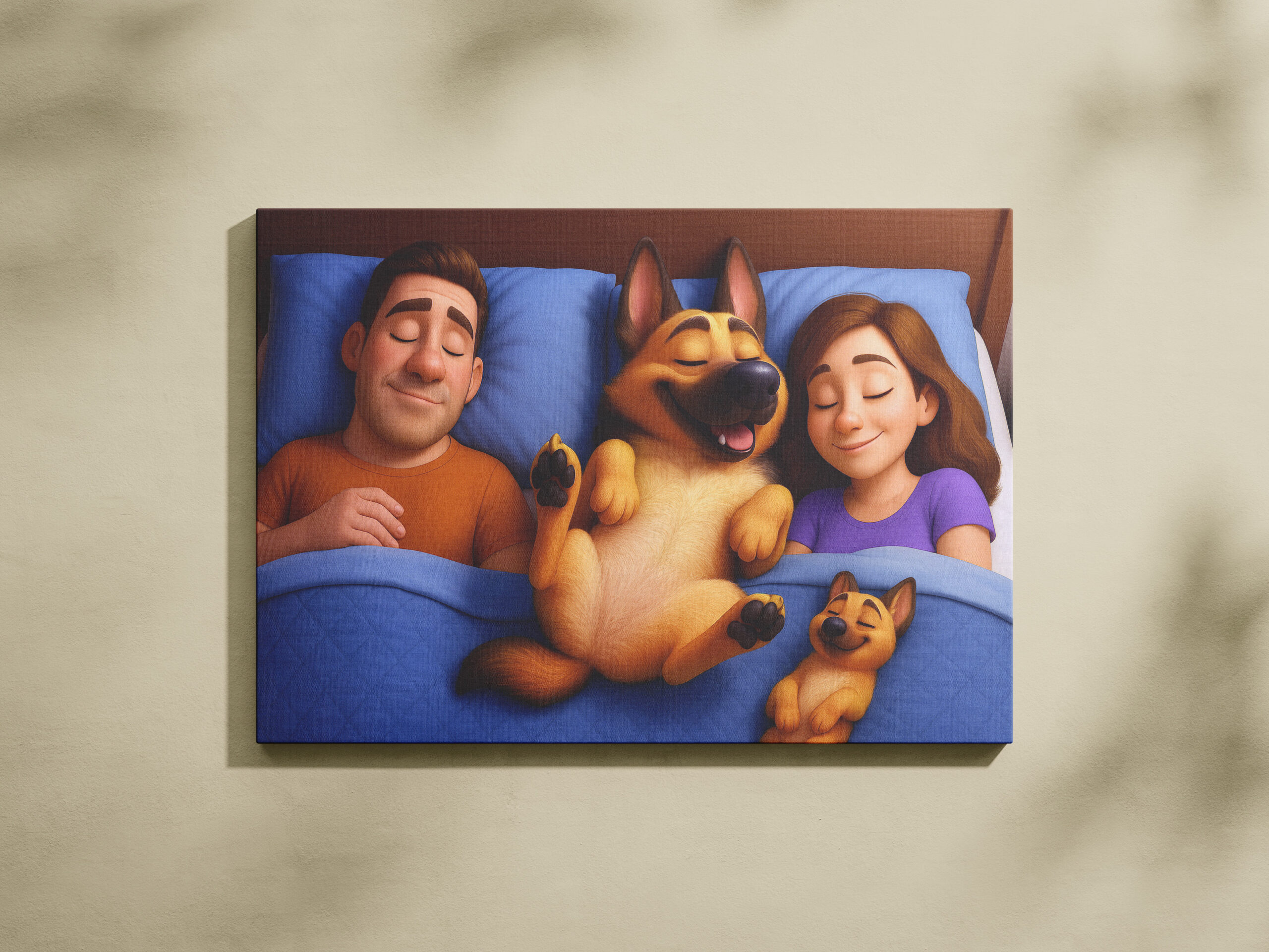 raxxa Canva: Schäferhund im Bett mit seiner Familie - Image 3