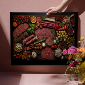 raxxa Canva: Arrangement mit Salami und Wurst