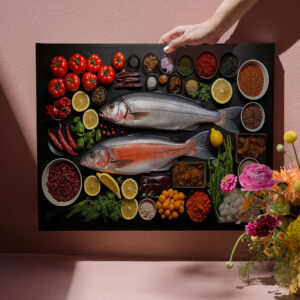 raxxa Canva: Arrangement mit Fisch
