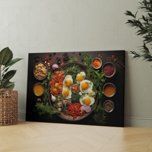 raxxa Canva: Arrangement mit Ei und Gemüse