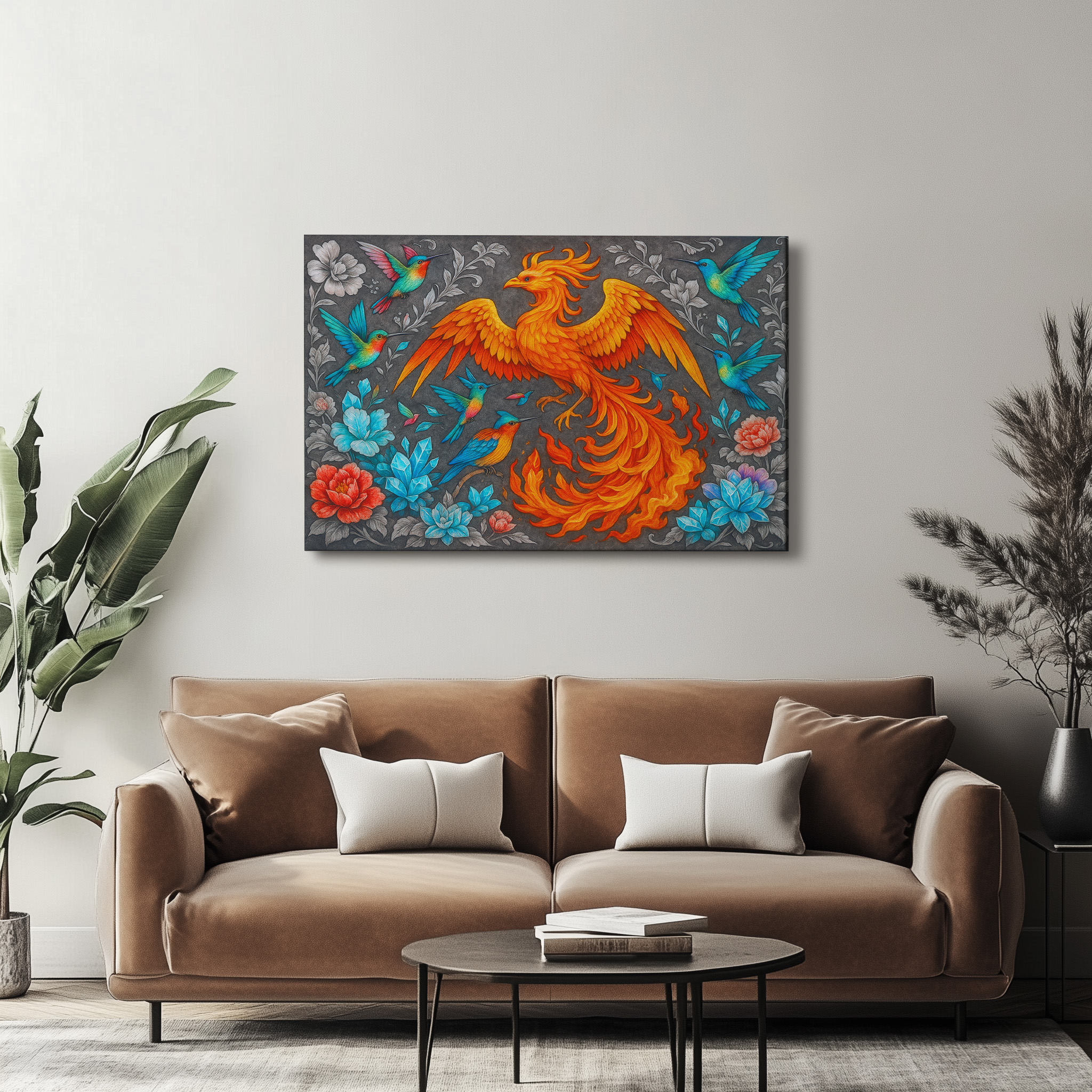 raxxa Canva: Phönix und Kristallkolibris - mystische Wesen - Imagen 3