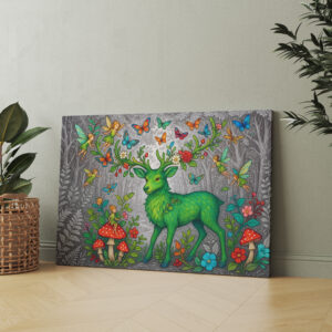 raxxa Canva: Waldgeist und Elfenhirsche - mystische Wesen