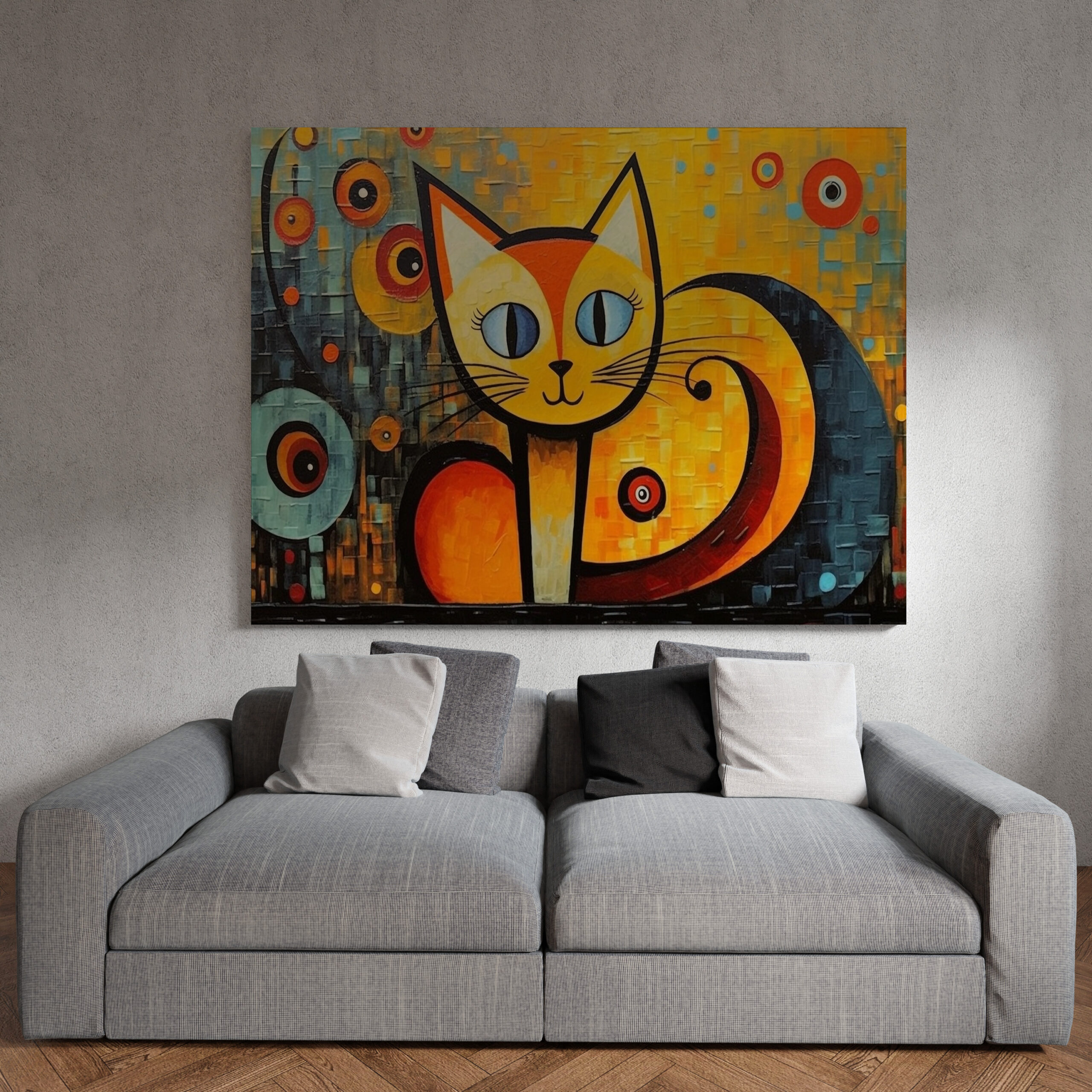 raxxa Canva: Katzenkunst Im Stil von Wassily Kandinsky - immagine 2