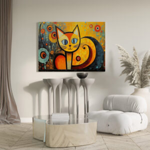 raxxa Canva: Katzenkunst Im Stil von Wassily Kandinsky