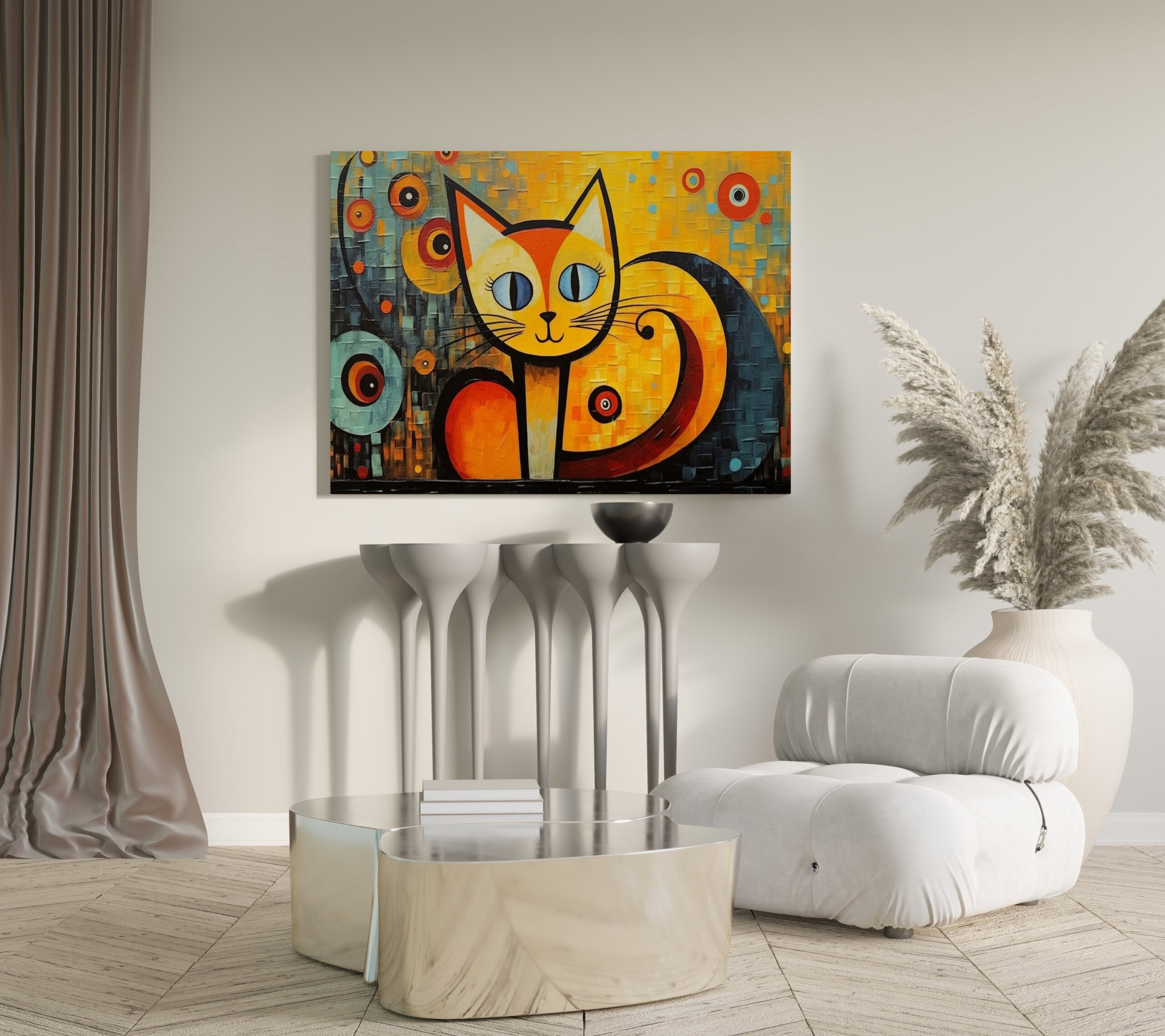 raxxa Canva: Katzenkunst Im Stil von Wassily Kandinsky
