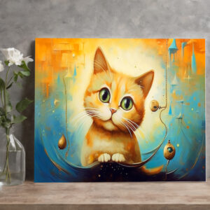 raxxa Canva: Fröhliche Katzenkunst im Stil von Salvador Dali