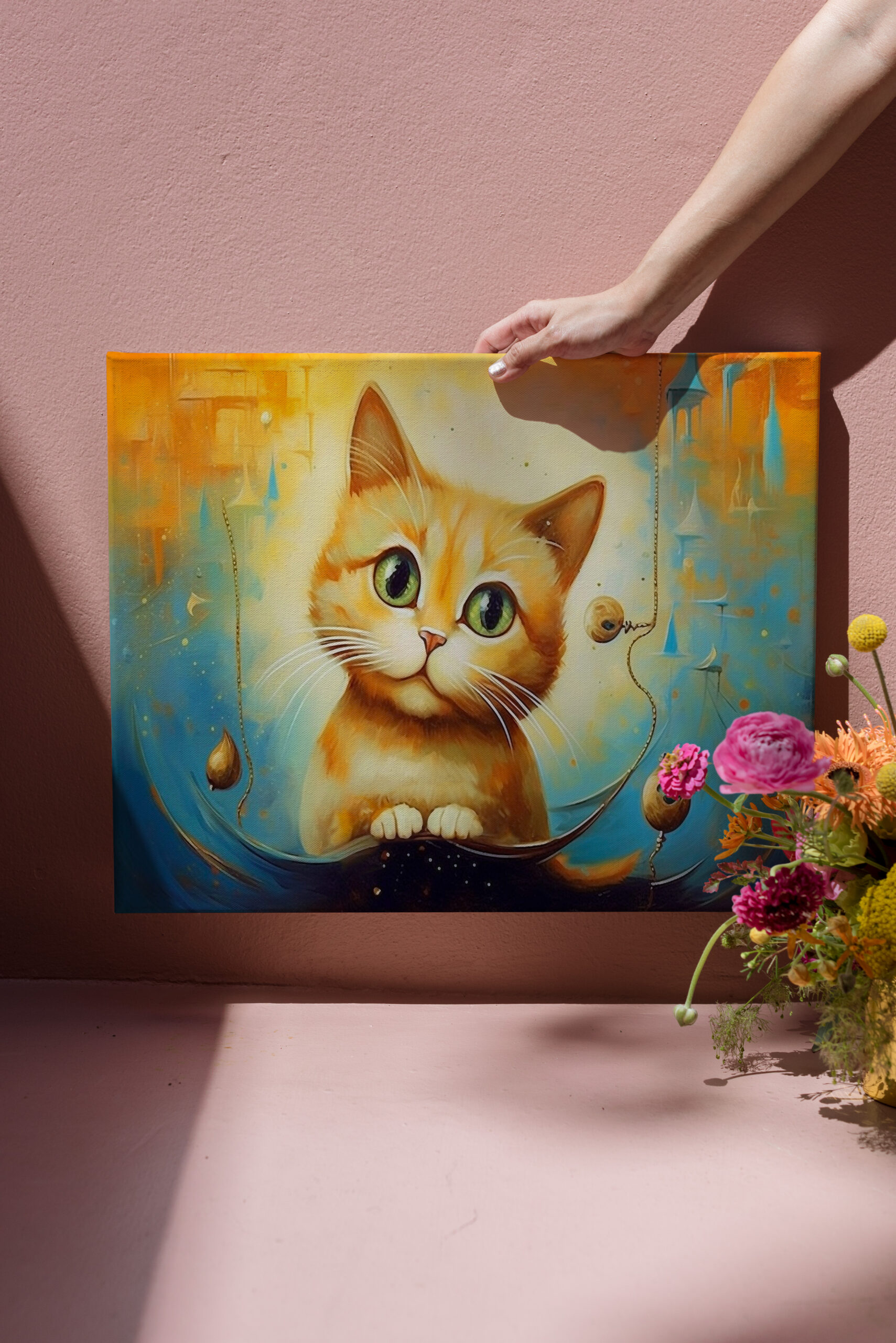 raxxa Canva: Fröhliche Katzenkunst im Stil von Salvador Dali - immagine 2