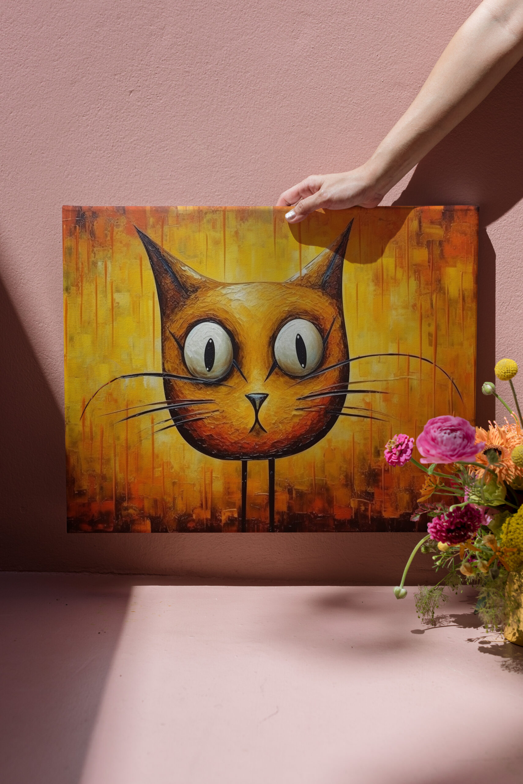 raxxa Canva: Absurde Katzenkunst Im Stil von Salvador Dali