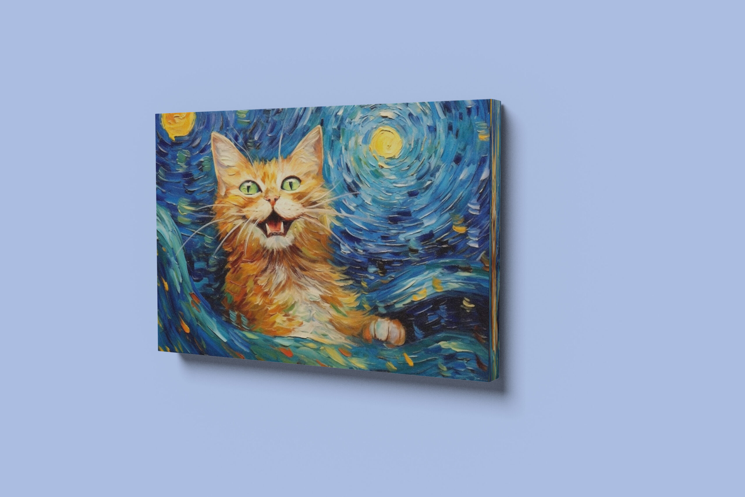 raxxa Canva: Fröhliche Katzenkunst Im Stil von Vincent van Gogh – Bild 3