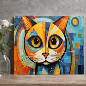raxxa Canva: Fröhliche Katzenkunst Im Stil von Pablo Picasso