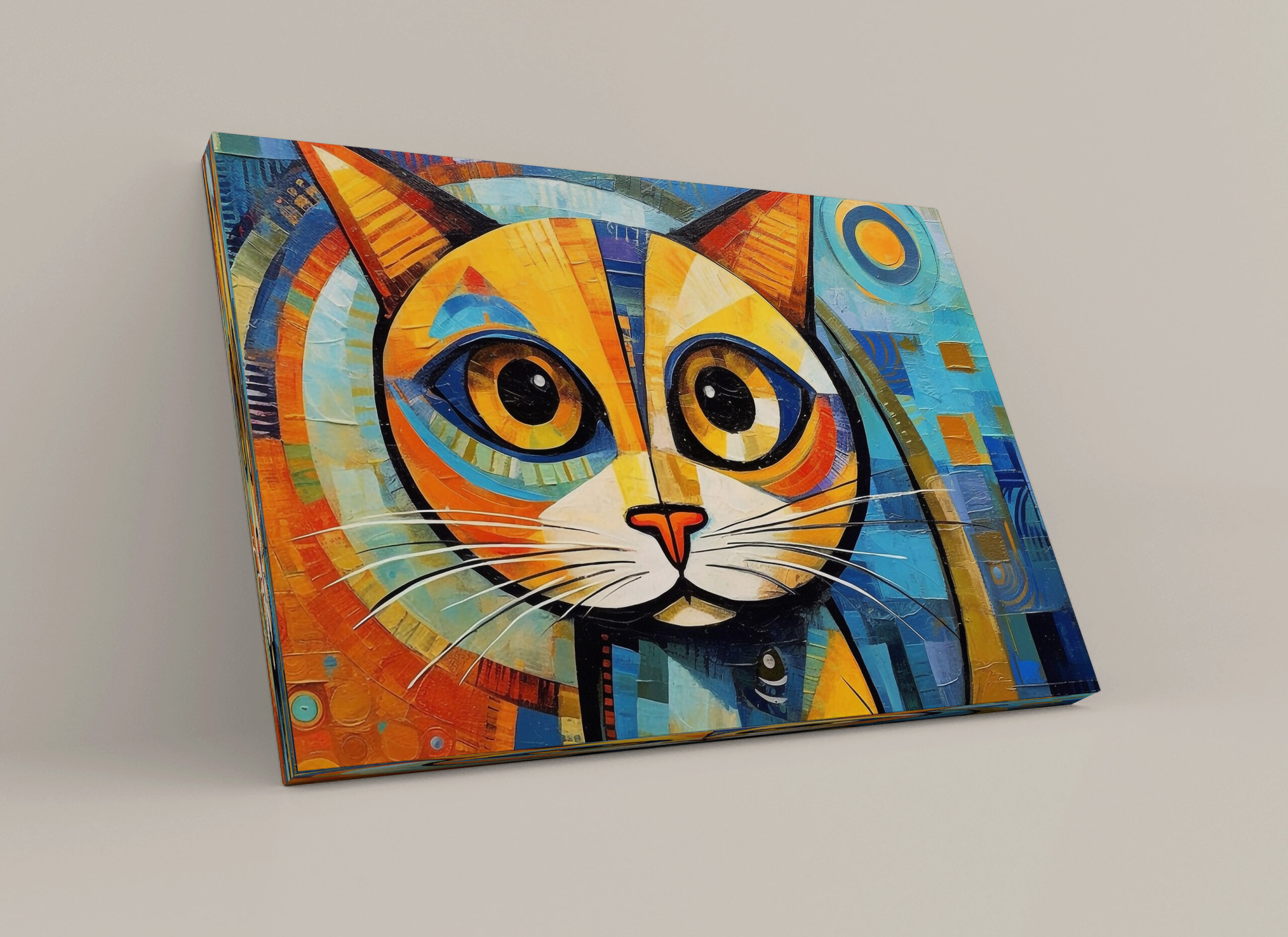 raxxa Canva: Fröhliche Katzenkunst Im Stil von Pablo Picasso – Image 3