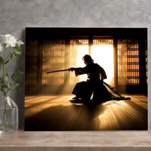 raxxa Canva: Samurai Krieger als Silhouette