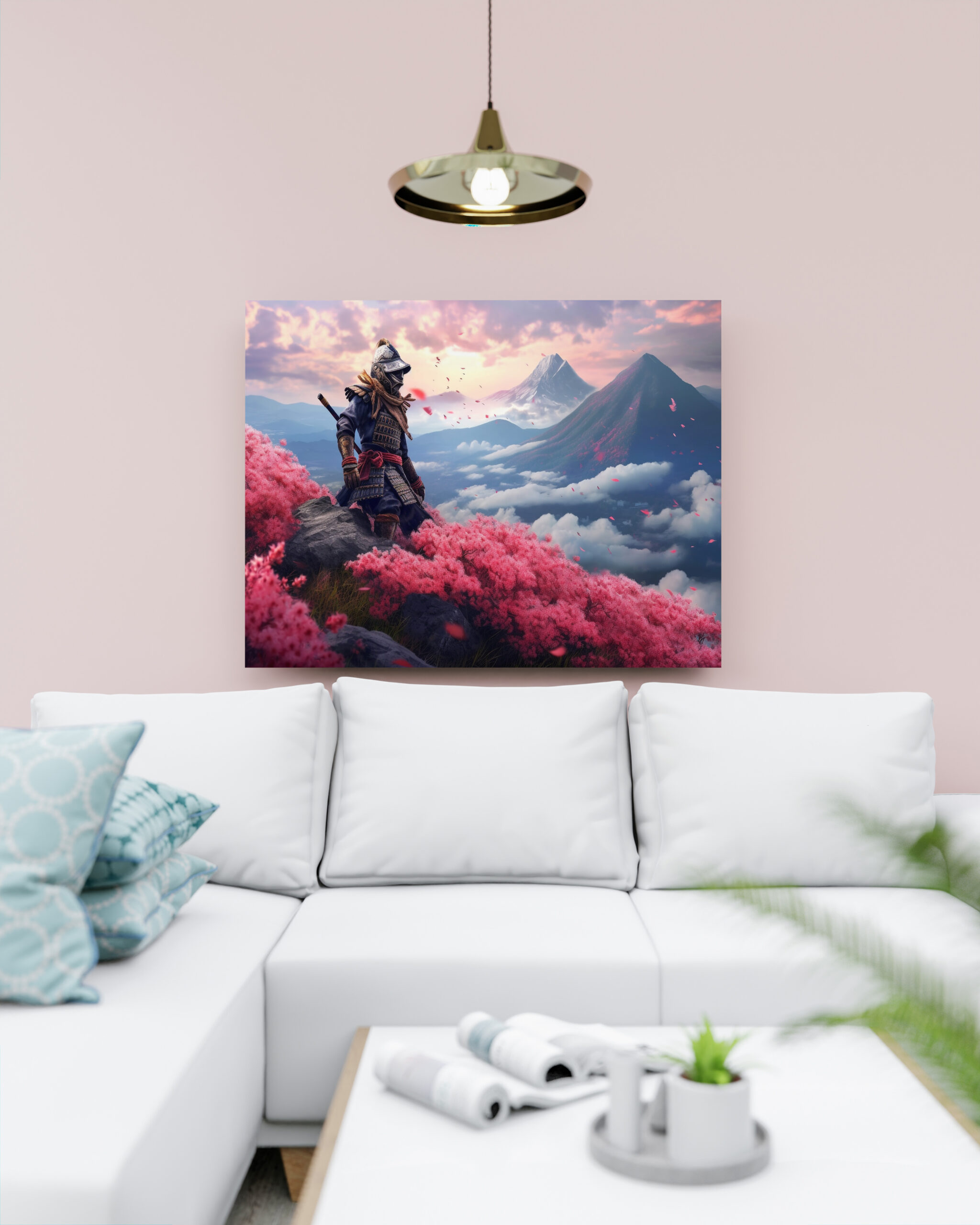 raxxa Canva: Samurai Krieger in Rüstung in den Bergen - immagine 2