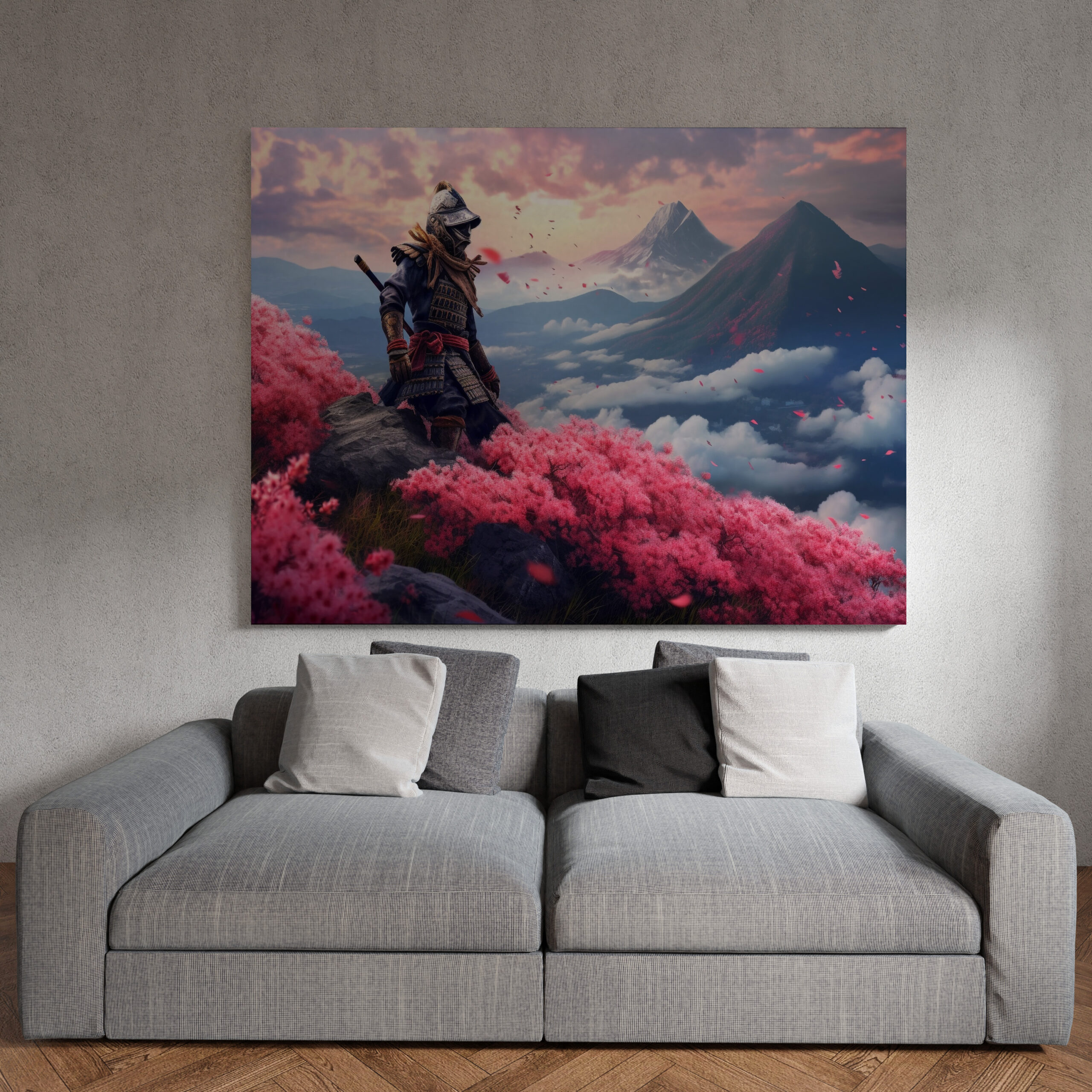 raxxa Canva: Samurai Krieger in Rüstung in den Bergen - immagine 3