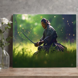raxxa Canva: Samurai Krieger beim Training im Feld