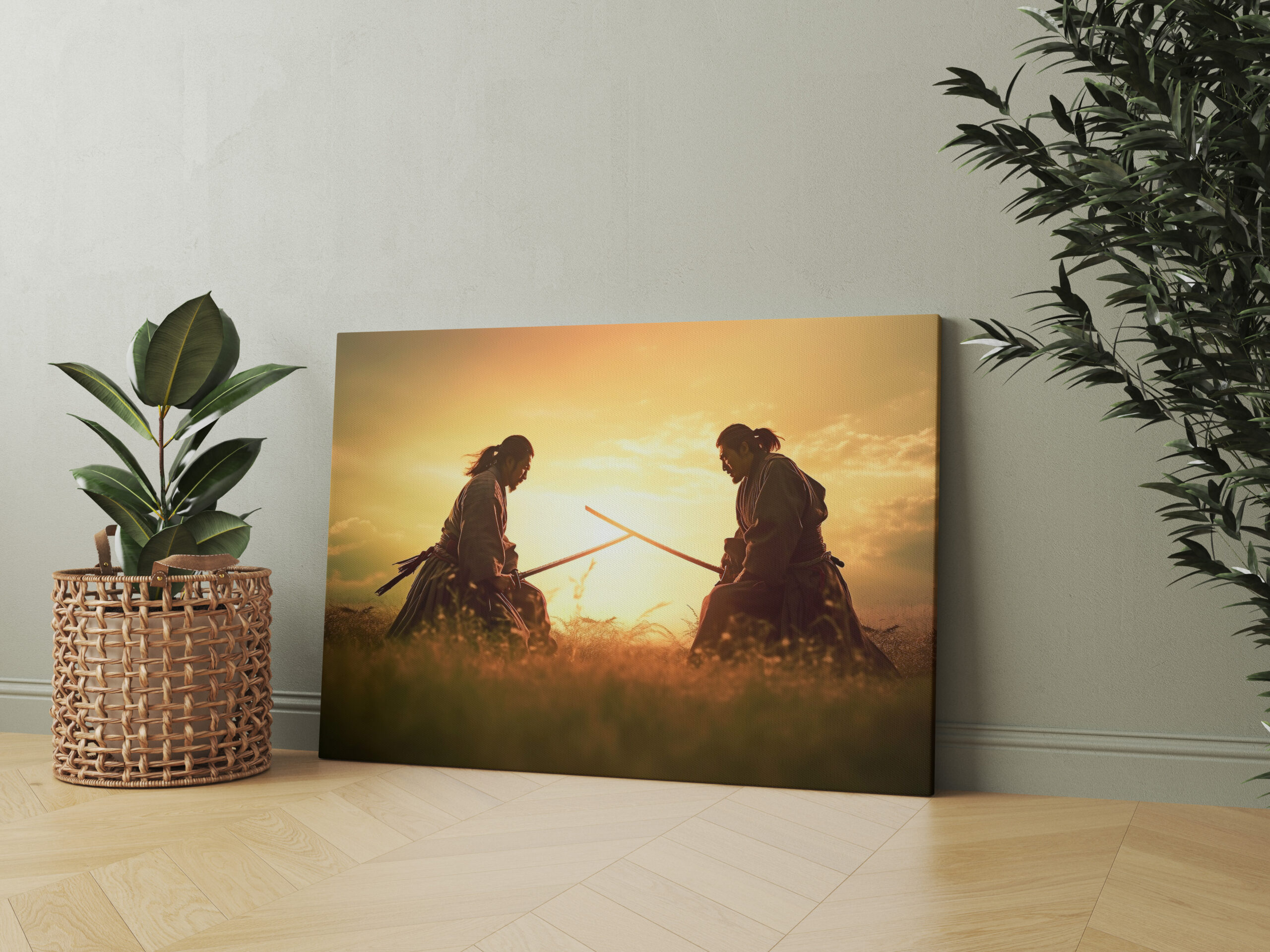 raxxa Canva: Zwei Samurai Krieger auf dem Feld