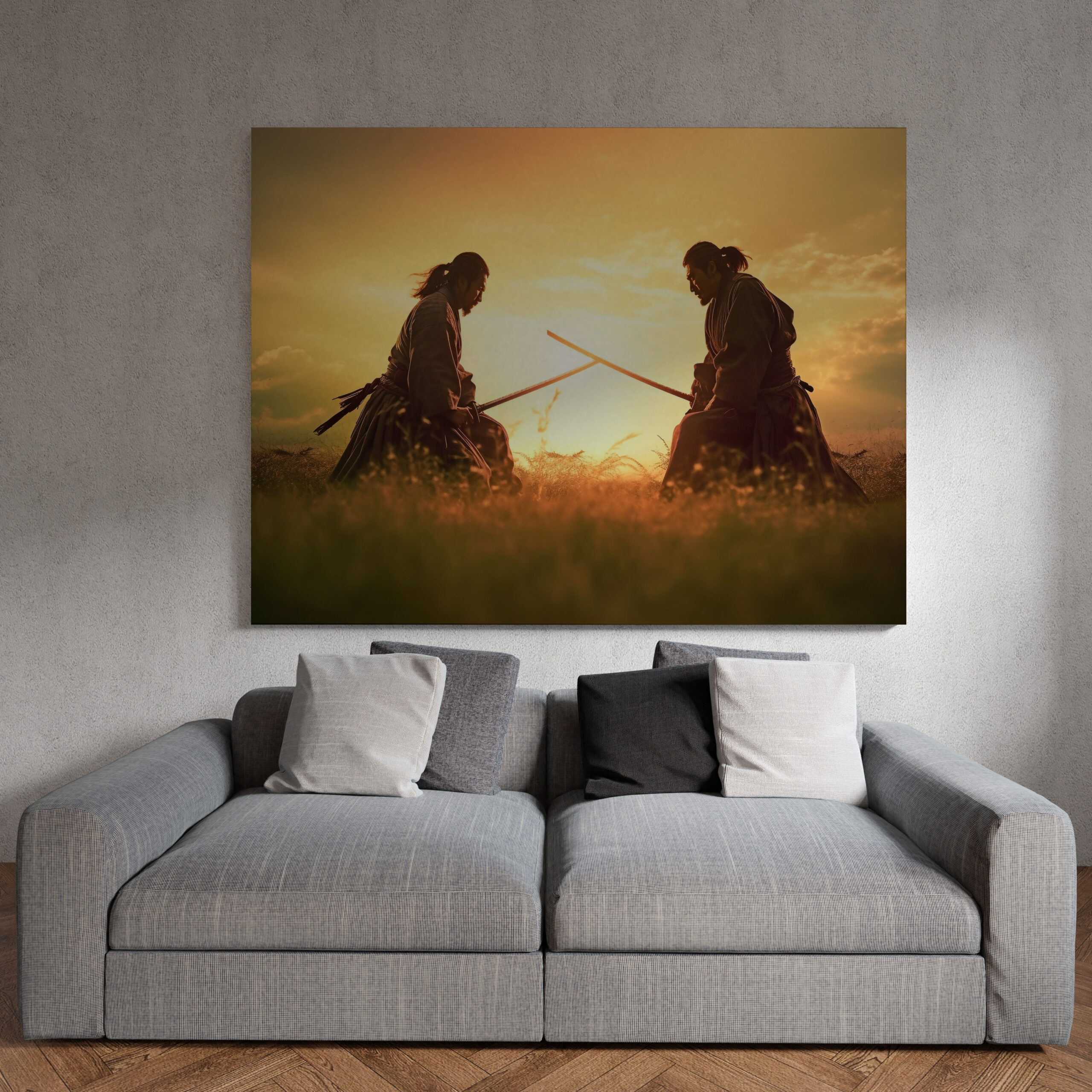 raxxa Canva: Zwei Samurai Krieger auf dem Feld - immagine 2
