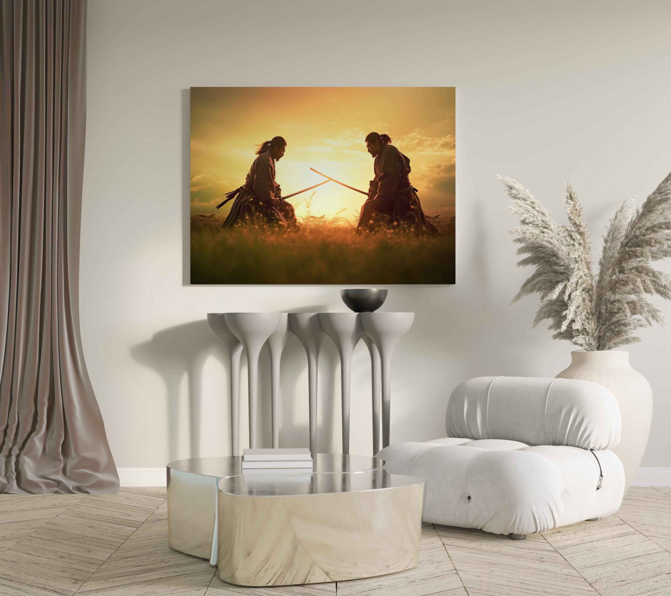 raxxa Canva: Zwei Samurai Krieger auf dem Feld - immagine 3