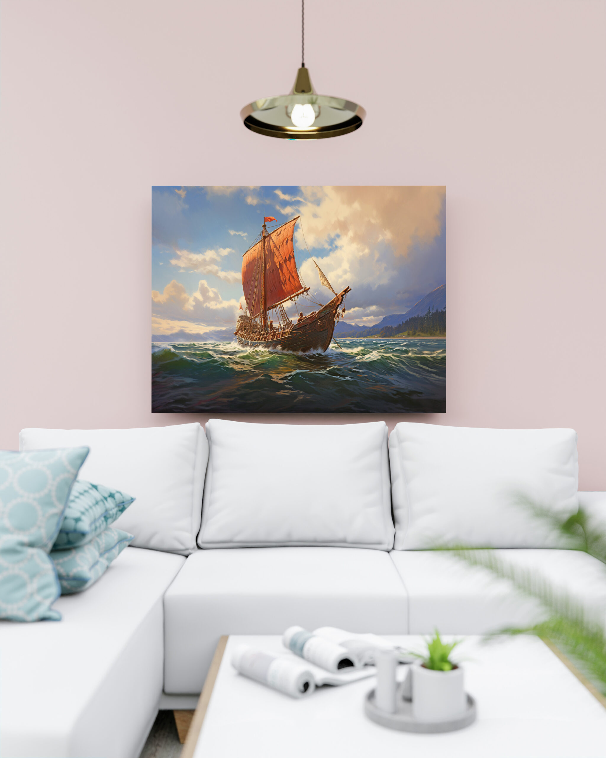 raxxa Canva: Wikingerschiff an der Küste - immagine 3