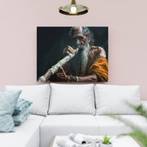 raxxa Canva: Aborignies Mann mit Didgeridoo