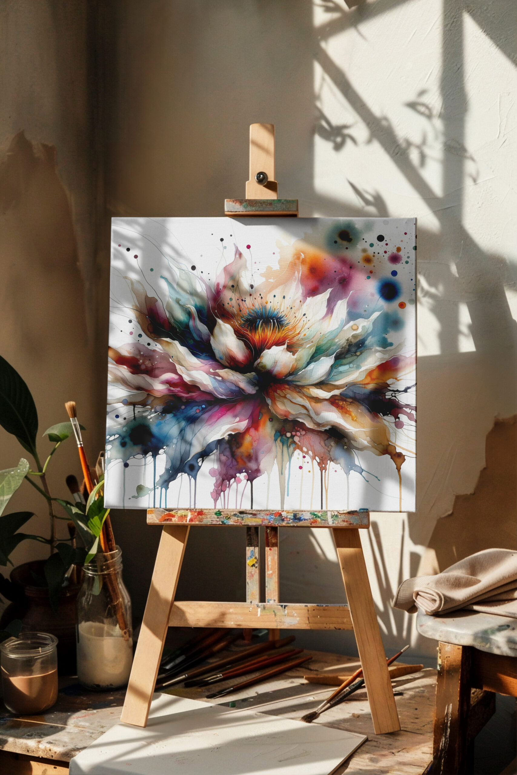 raxxa Canva: Colorful Watercolor Blossom