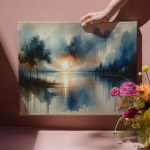 raxxa Canva: Watercolor Lake at Sunset