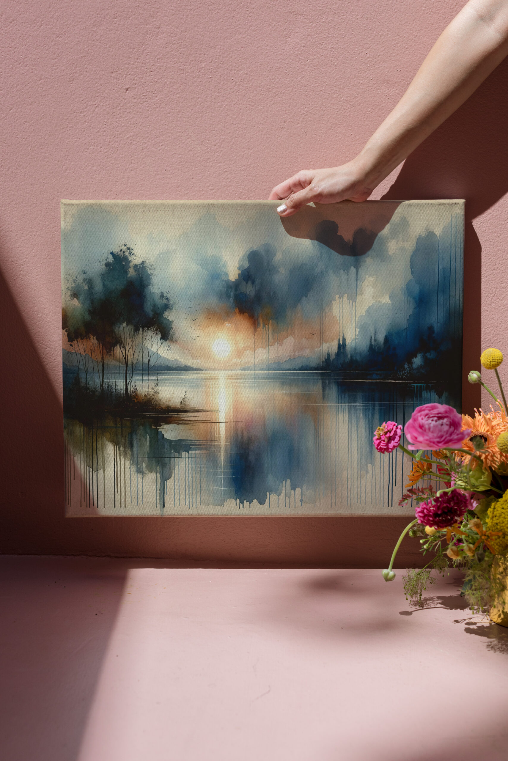raxxa Canva: Watercolor Lake at Sunset