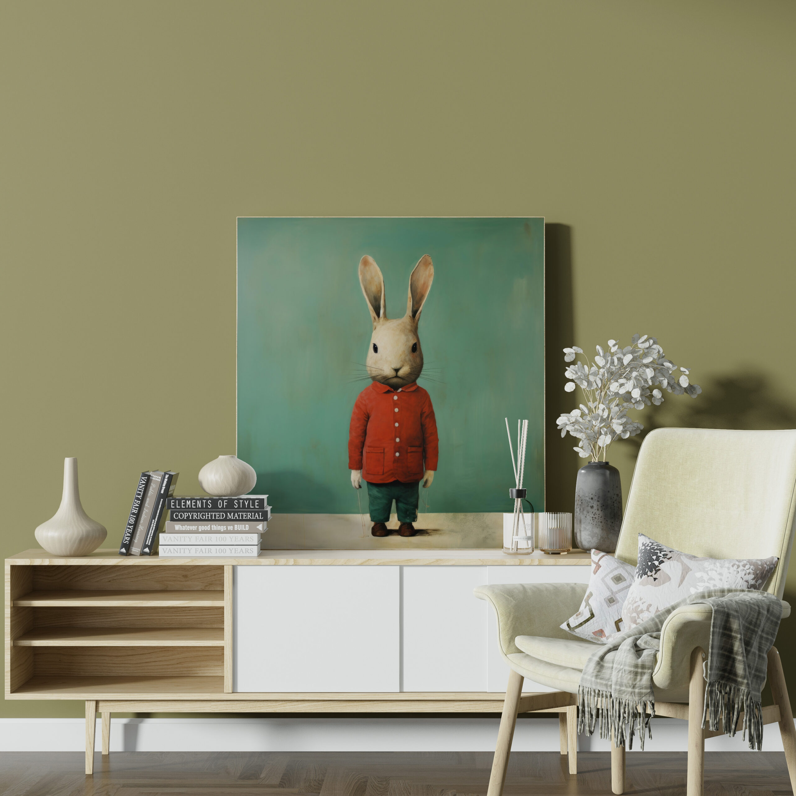 raxxa Canva: Minimal Rabbit Portrait