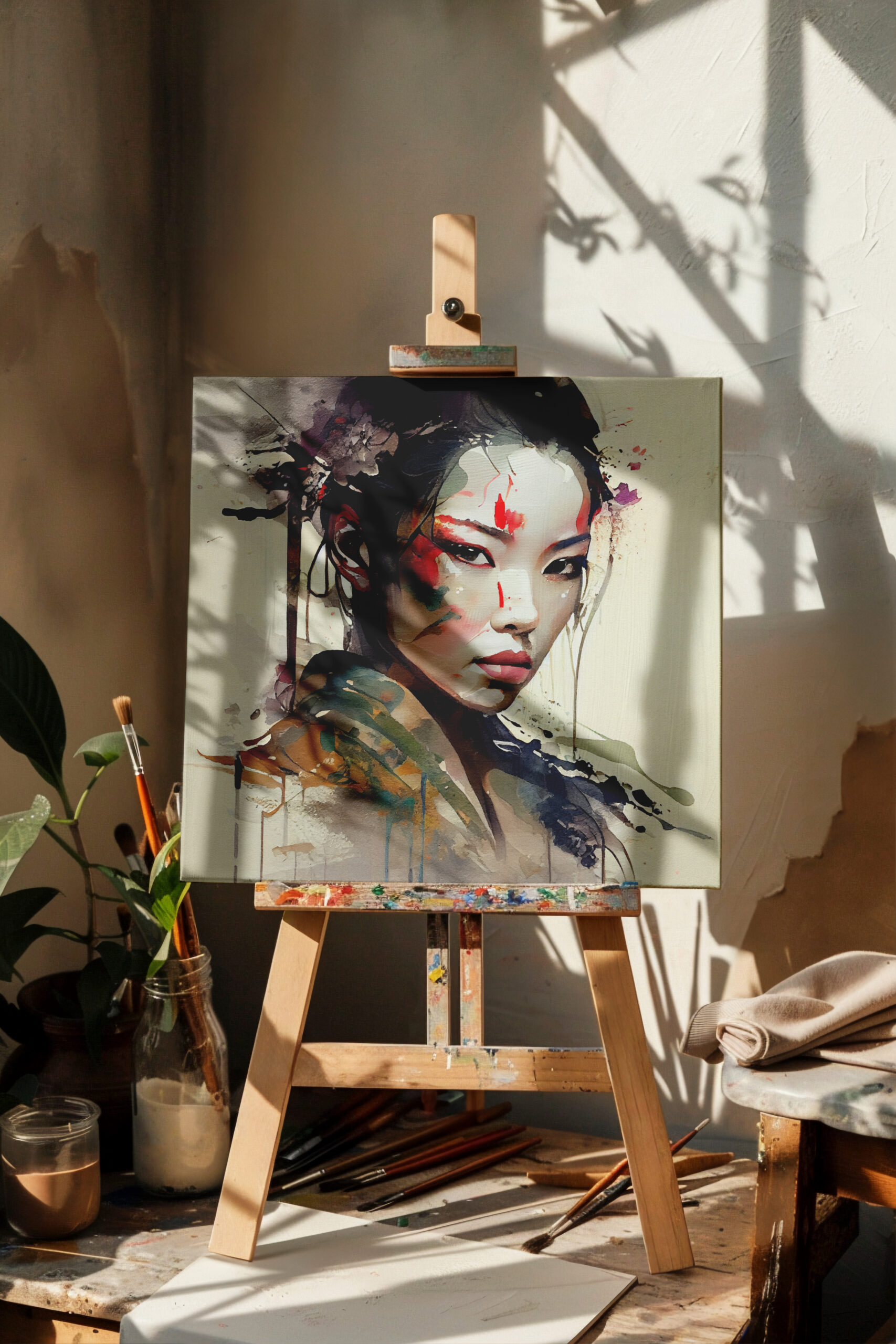 raxxa Canva: Warrior Geisha Portrait