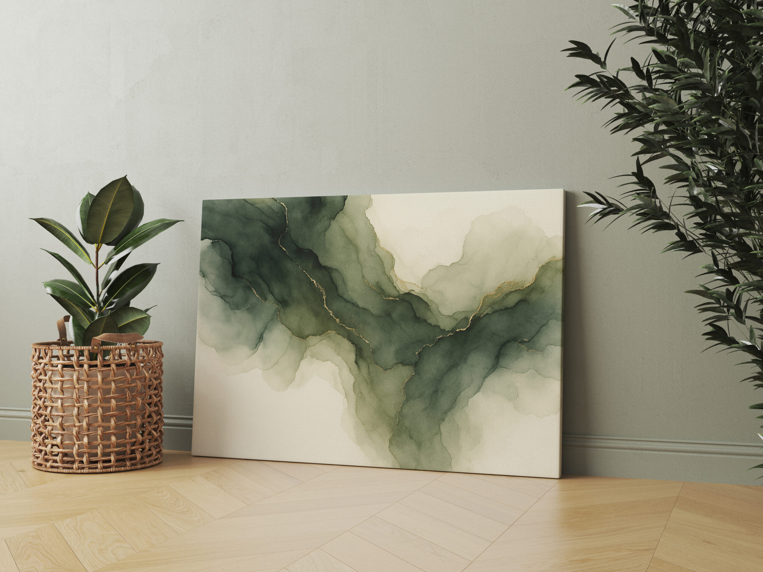 raxxa Canva: Moss Green Gold Flow