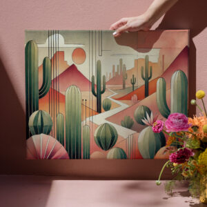 raxxa Canva: Art Deco Desert Cacti