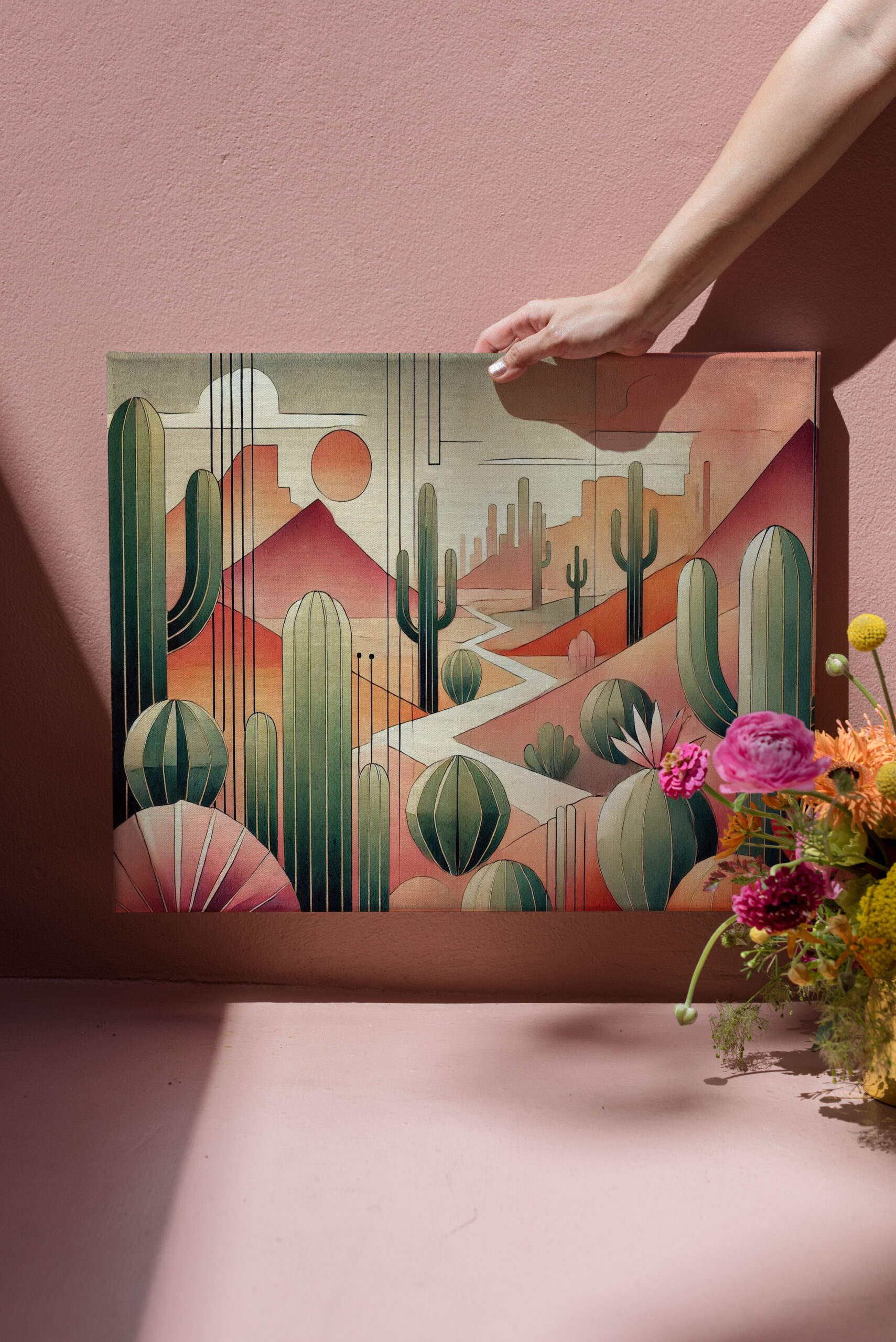 raxxa Canva: Art Deco Desert Cacti