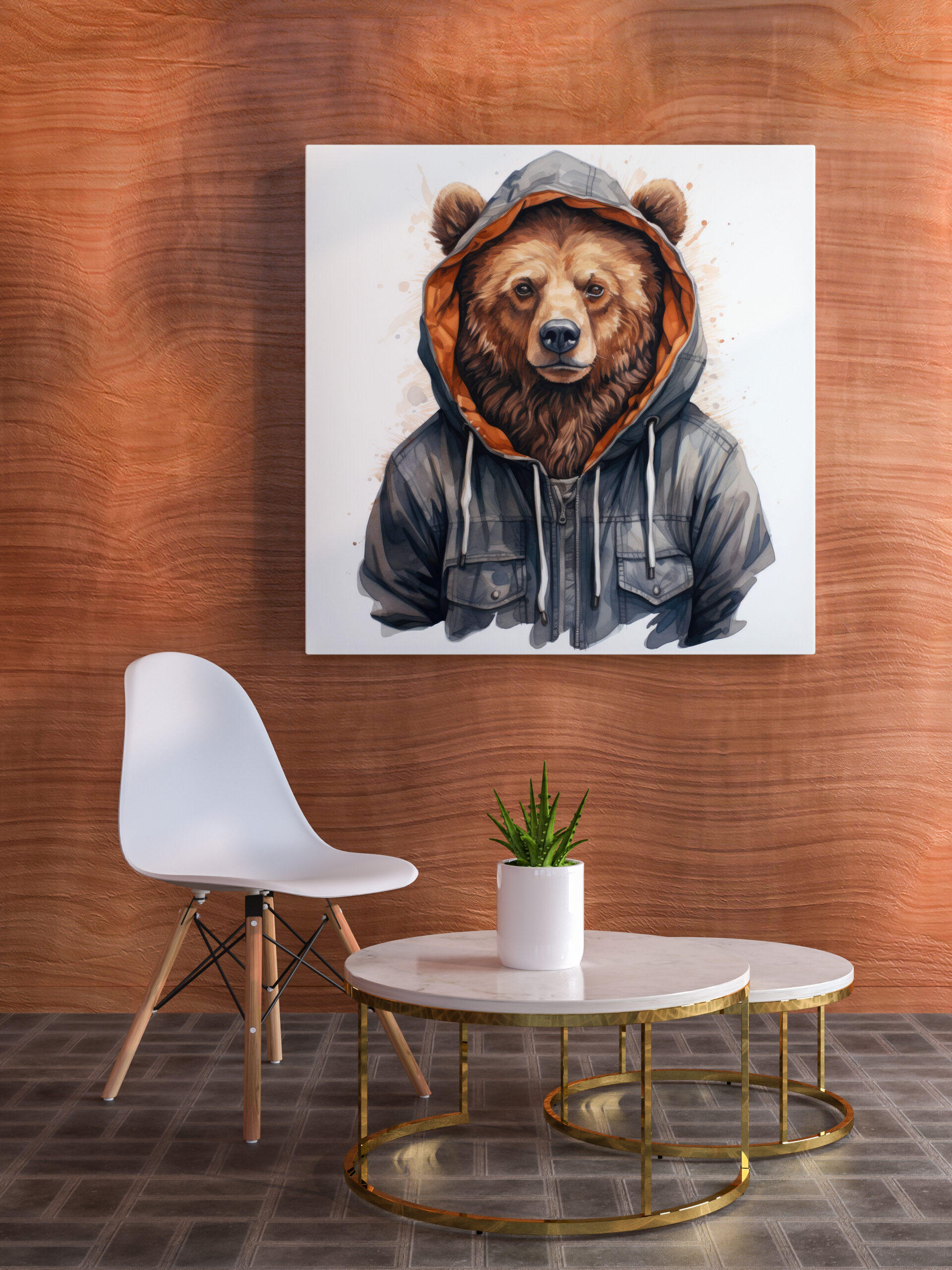raxxa Canva: Watercolor Grizzly Bear in Hoodie – Bild 2