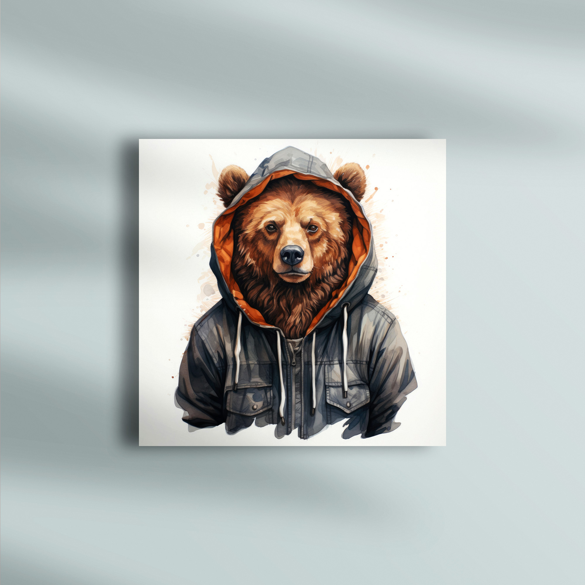 raxxa Canva: Watercolor Grizzly Bear in Hoodie – Bild 3