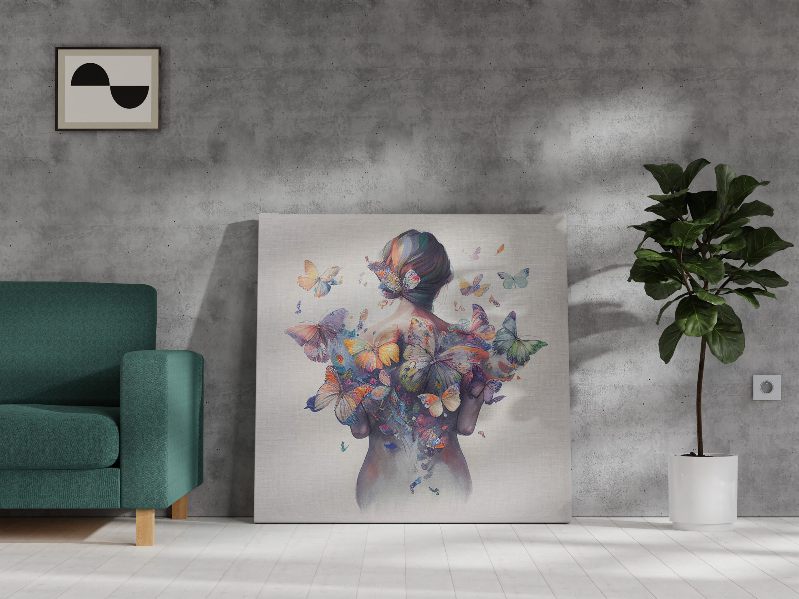 raxxa Canva: Watercolor Butterfly Embrace - immagine 3