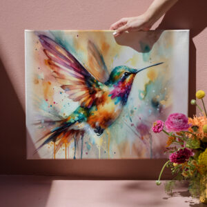 raxxa Canva: Iridescent Hummingbird Mid Flight