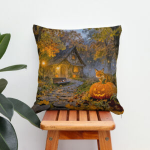 Kissen: Halloween Forest Cottage with Fox