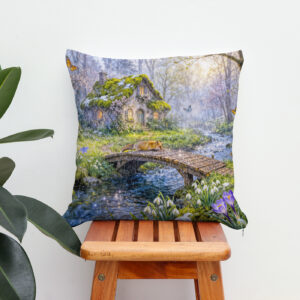 Kissen: Spring Cottage by the Forest Stream