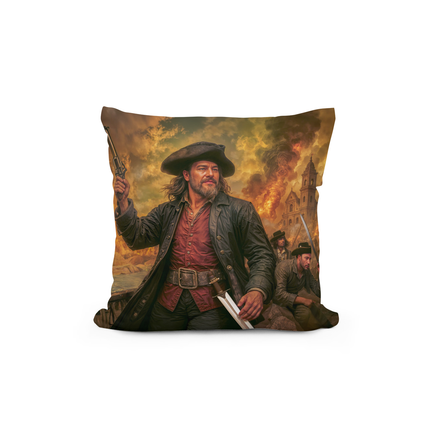 Kissen: Henry Morgan Pirate Battle Portrait - immagine 2