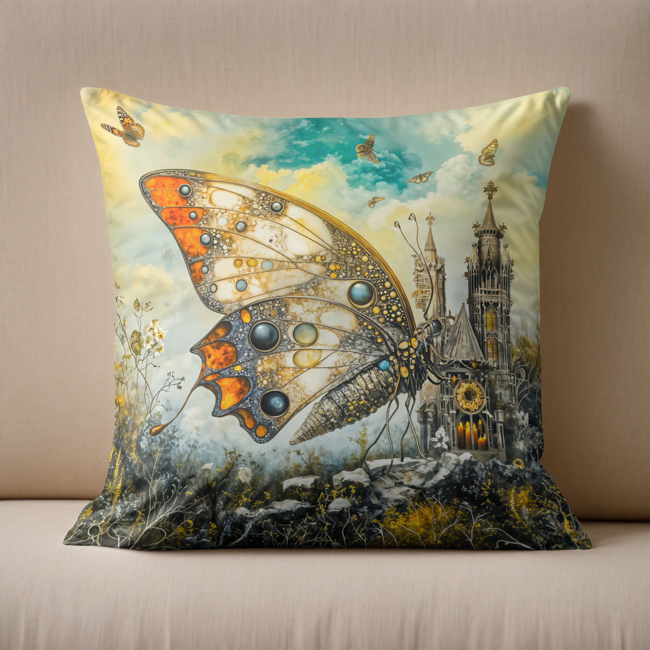 Kissen: Mystic altar butterfly