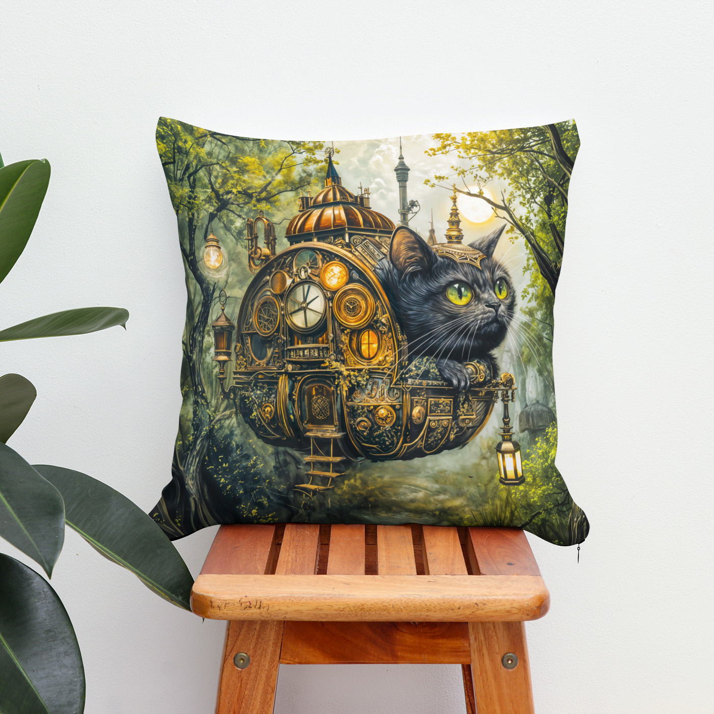 Kissen: Mystic clockwork cat