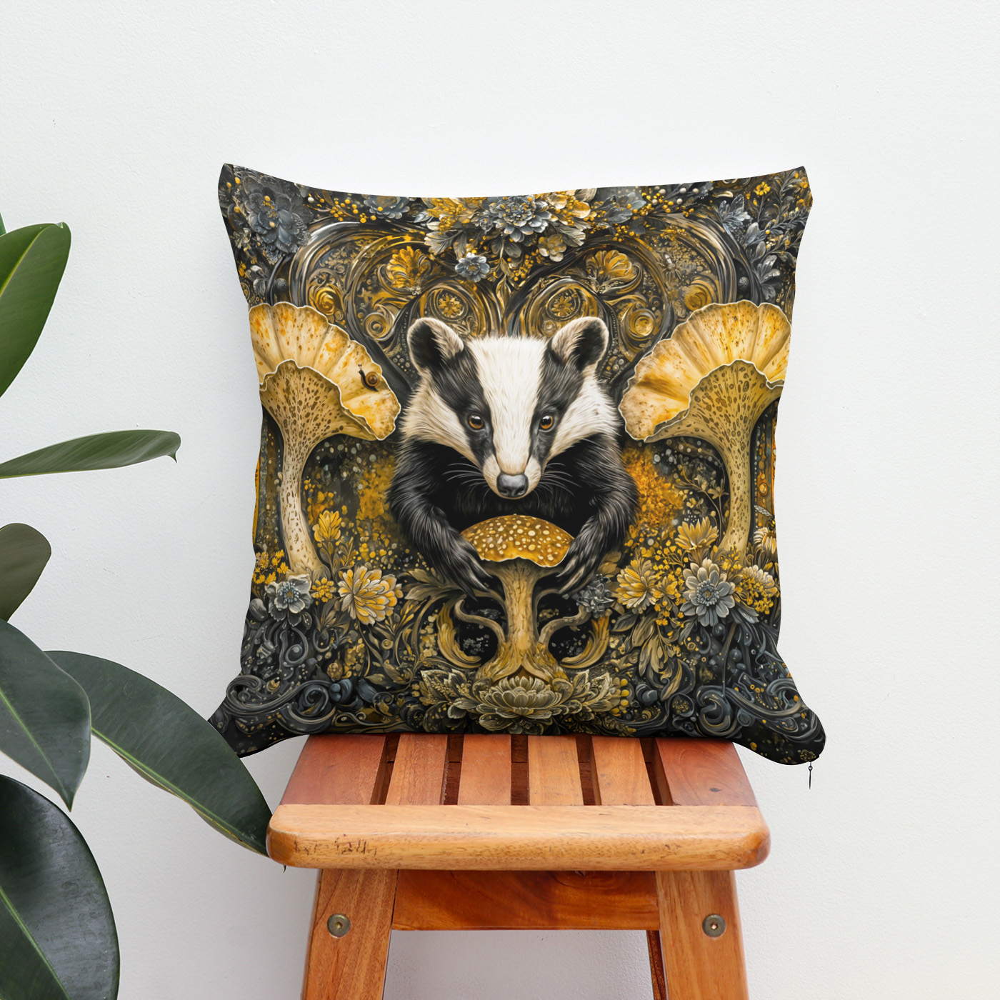 Kissen: Mystic mushroom badger