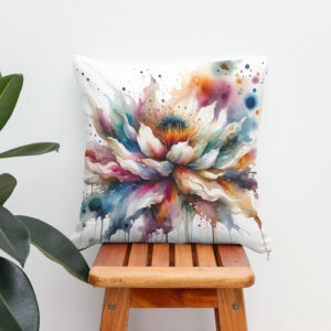 Kissen: Colorful Watercolor Blossom