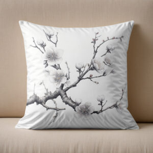 Kissen: White Cherry Blossom Branch