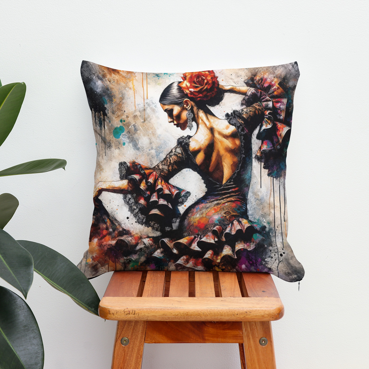 Kissen: Midnight Lace Flamenco Dancer