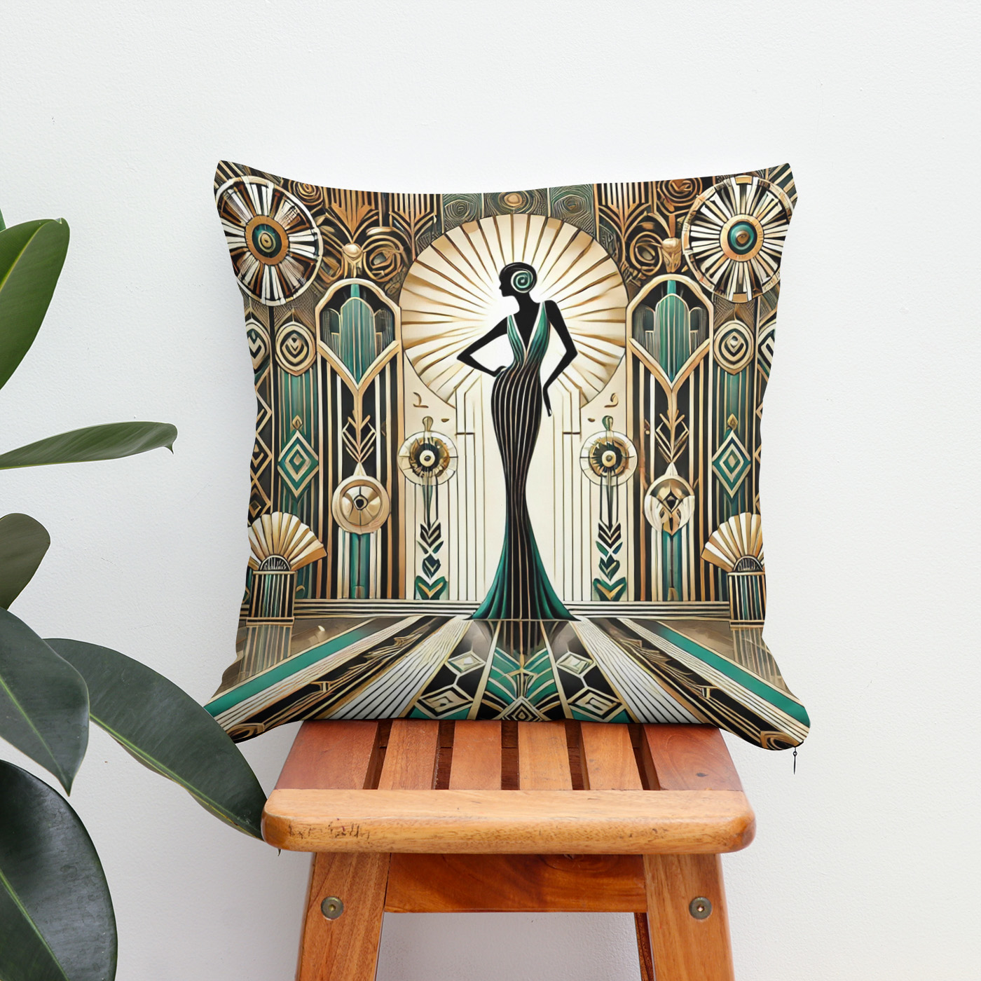 Kissen: Art Deco Glamour Woman