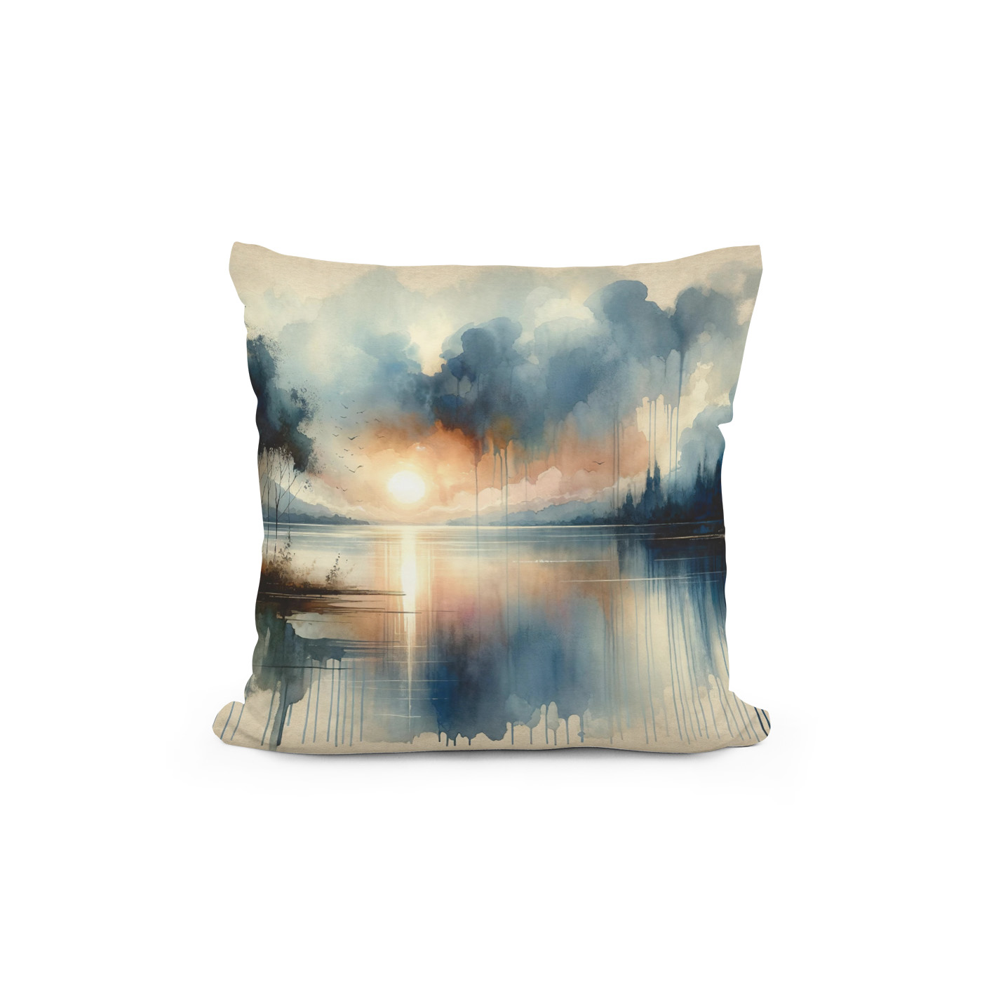 Kissen: Watercolor Lake at Sunset - immagine 2
